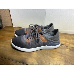 Olukai Mio Li Men's Shoes Size 9 Gray Brown Lace Up Drop in Heel Casual Shoe